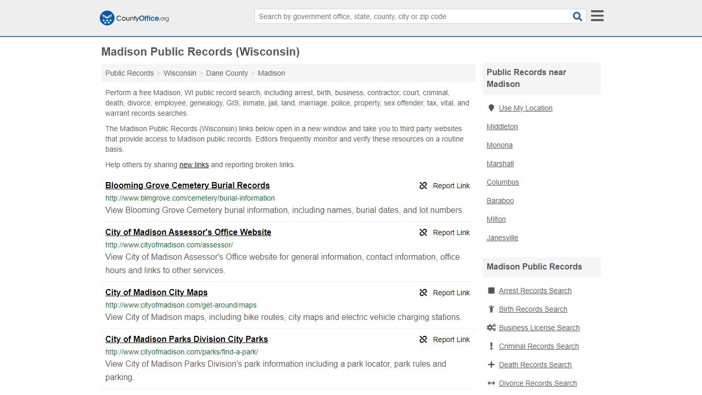 Madison Public Records (Wisconsin) - County Office